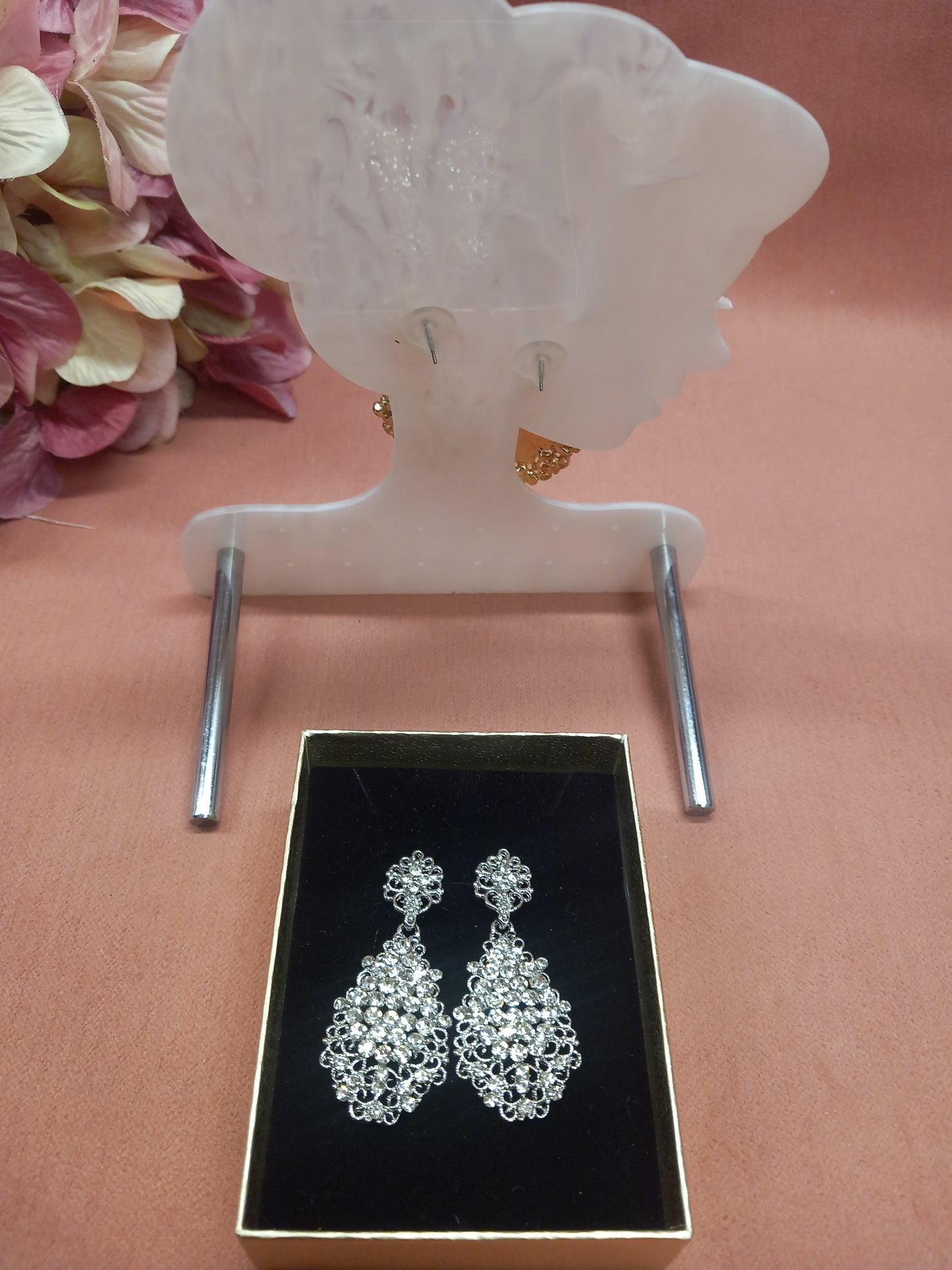 Pendientes brillantes rosetón estilo victoriano. Envío gratis.