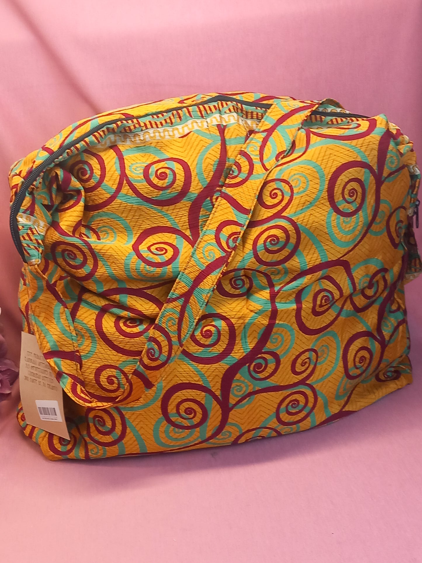 Bolso india de escapada, fin de semana,playa,montaña, gimansio...Con cremallera.Envío Gratis.Modelo Espirales.