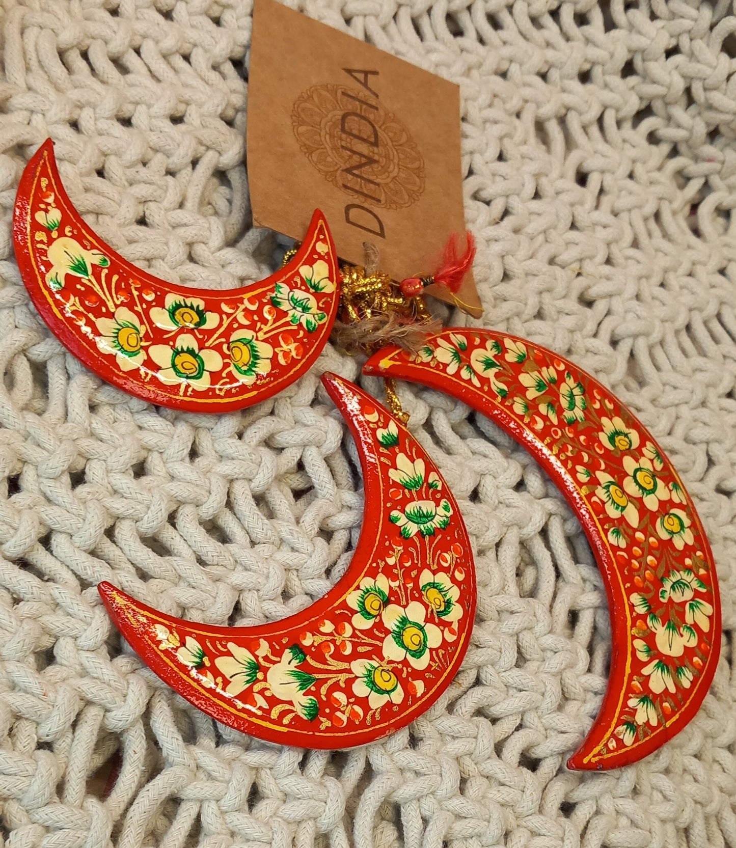 SET 3 LUNAS SURUC,PIEZAS ÚNICAS E IRREPETIBLES DE LA ARTESANÍA INDIA