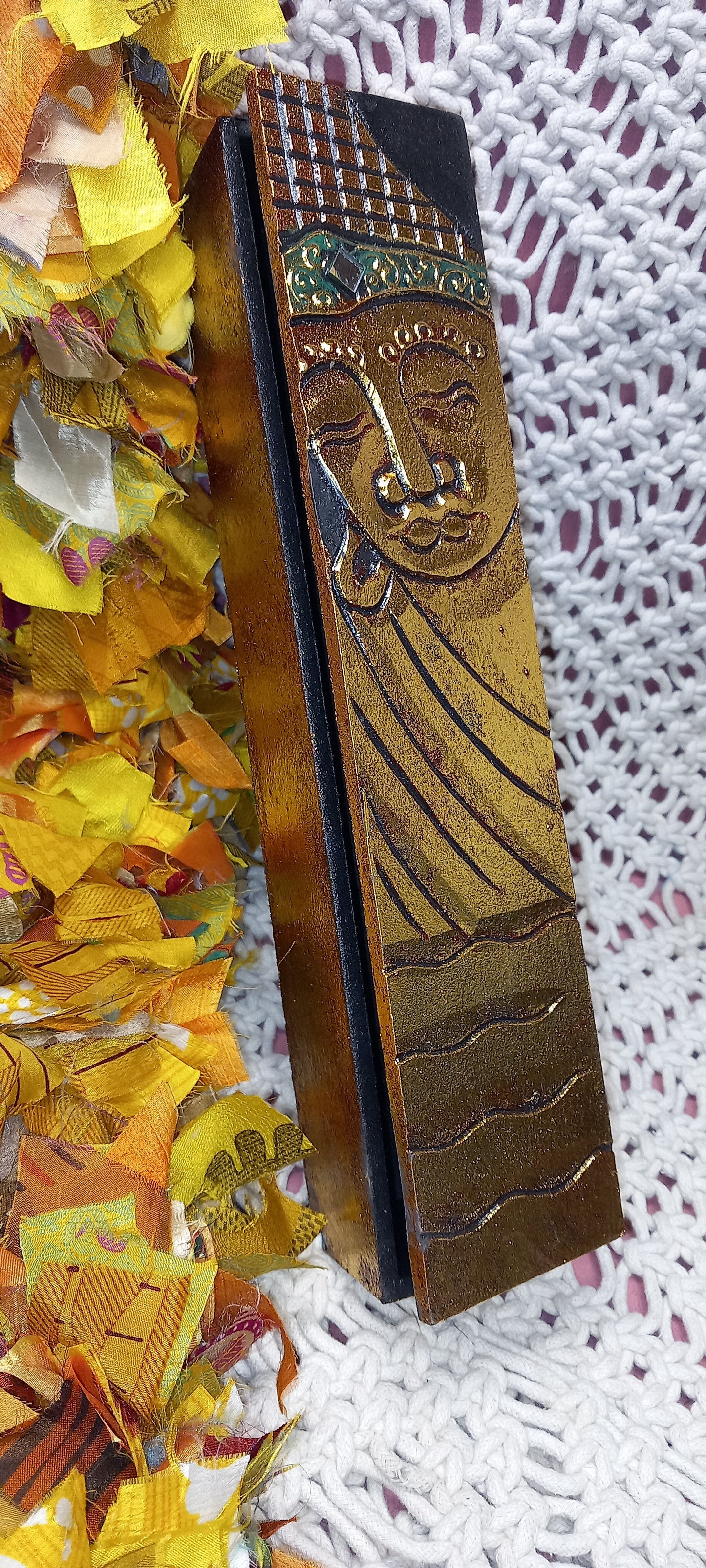 CAJA JOYERO DE BUDA DE MADERA,ARTESANÍA INDONESIA.ENVÍO GRATIS.