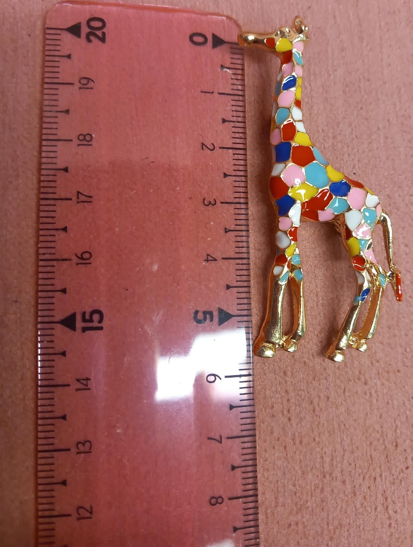 Multicolored Giraffe Brooch