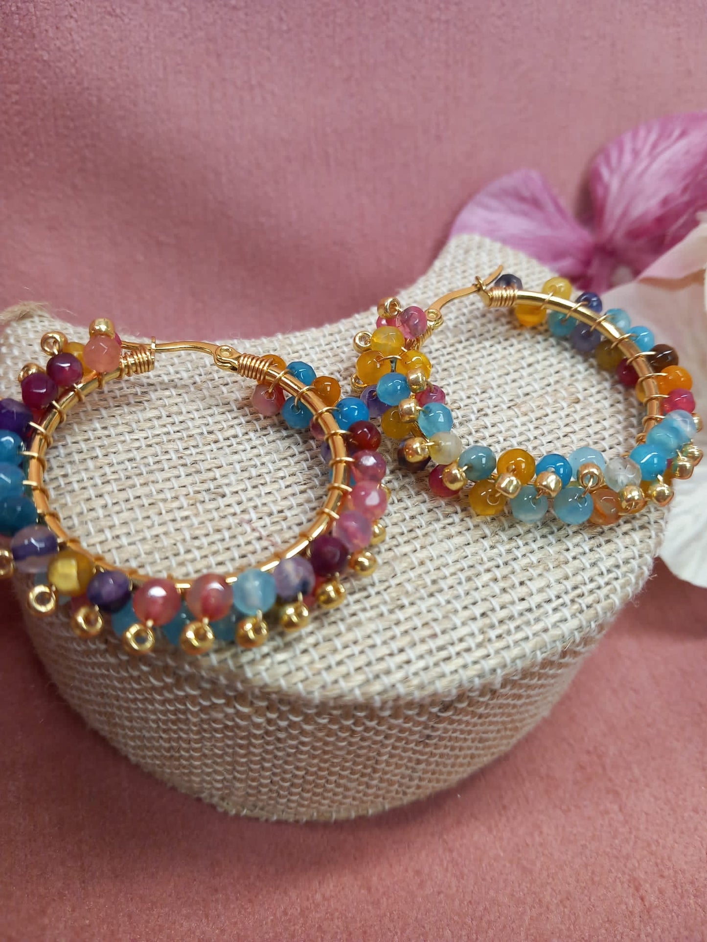 Pendientes de Aro 💛
En Acero Inoxidable y BAÑO ORO con Ágatas Naturales