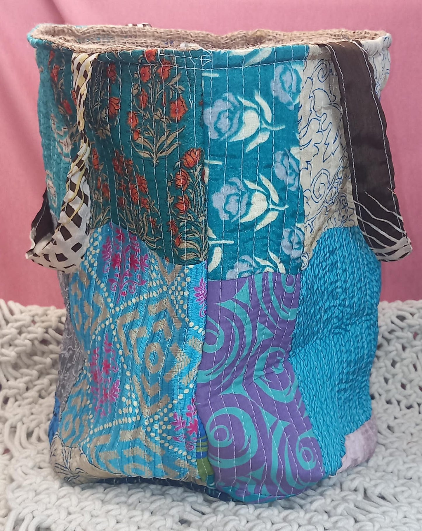 CESTO MULTIFUNCIONAL PATCHWORK 25X30 ENVÍO GRATIS SIN PEDIDO MÍNIMO