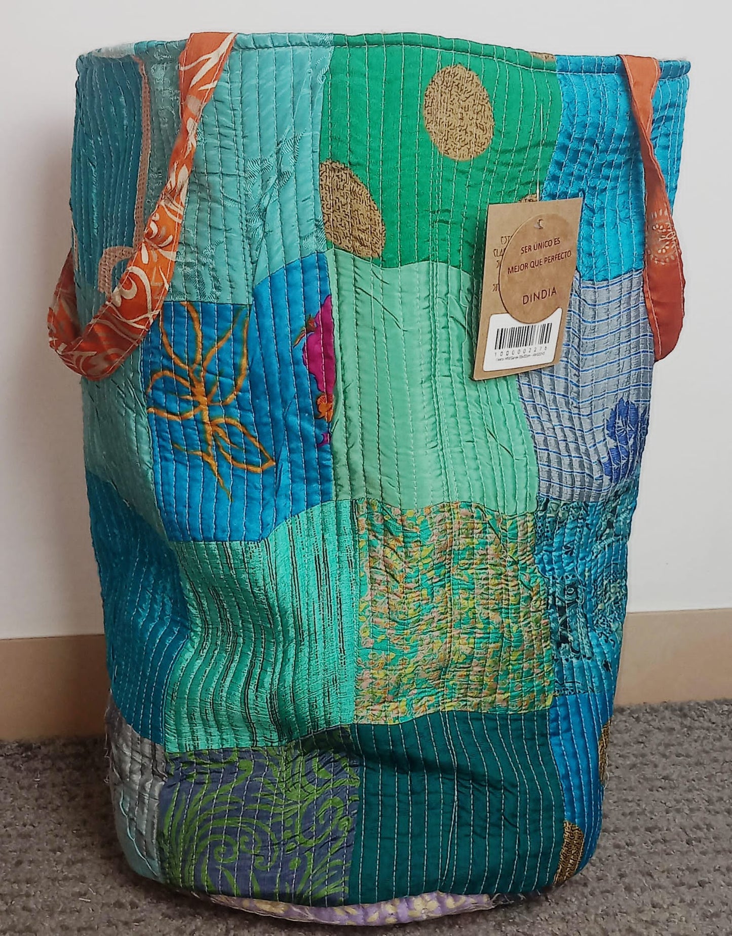 CESTO MULTIUSOS PATCHORK CON YUTE,MULTIFUNCIONAL CON ESTAMPADOS ÚNICOS,ENVÍO GRATIS SIN PEDIDO MÍNIMO.