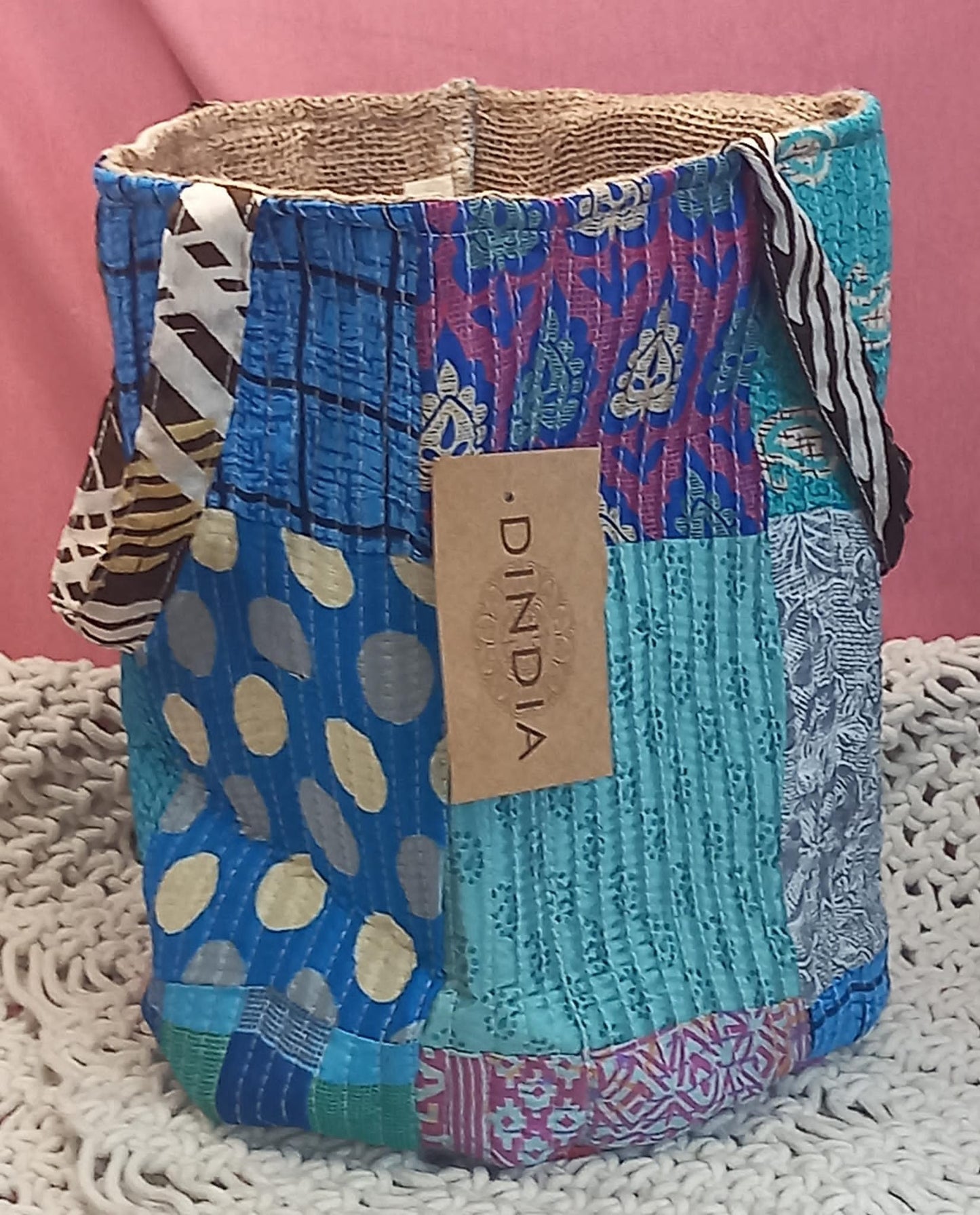 CESTO MULTIFUNCIONAL PATCHWORK 25X30 ENVÍO GRATIS SIN PEDIDO MÍNIMO