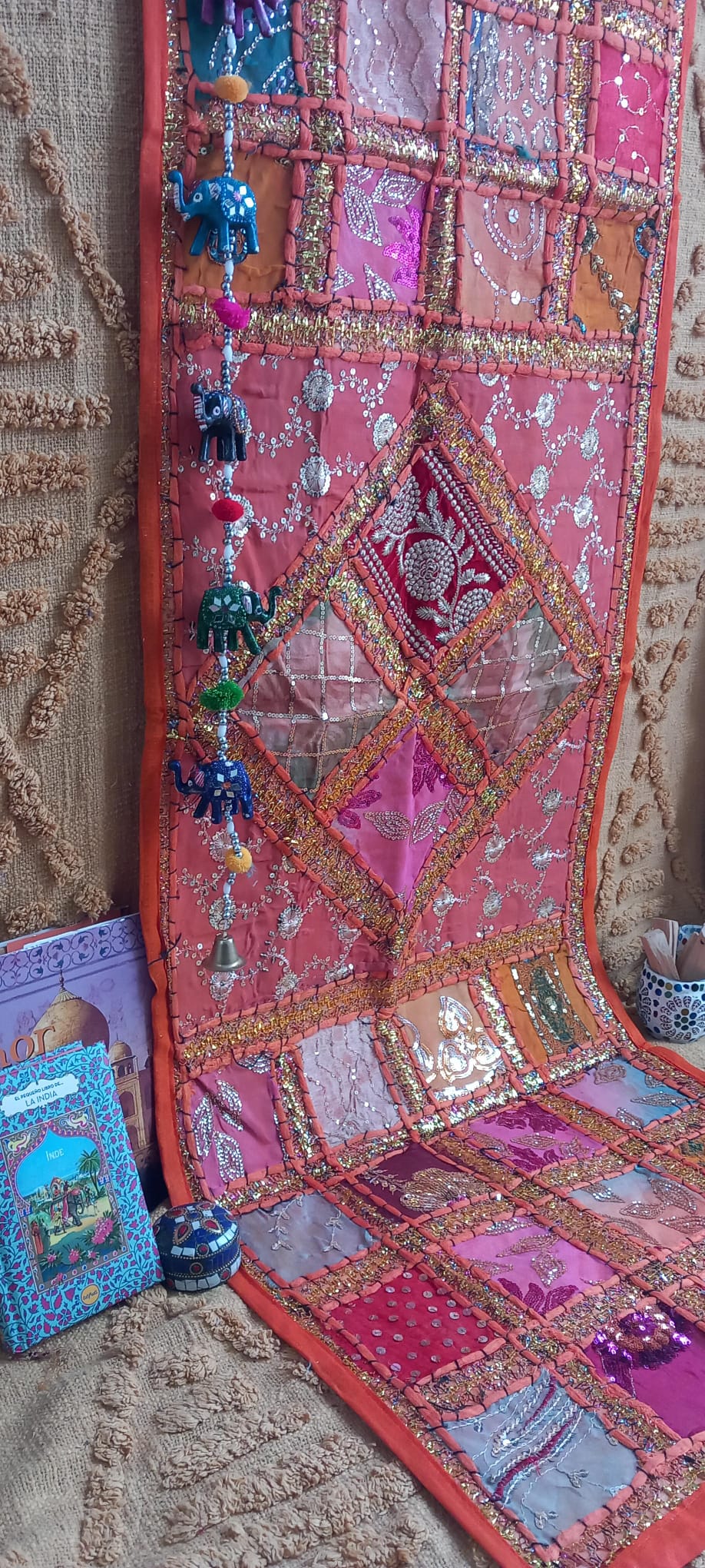 TEXTIL TAPIZ Y CAMINO PATCHWORK CONFECCIONADO EN INDIA Y CON AMOR.ENVÍO GRATIS SIN PEDIDO MÍNIMO.