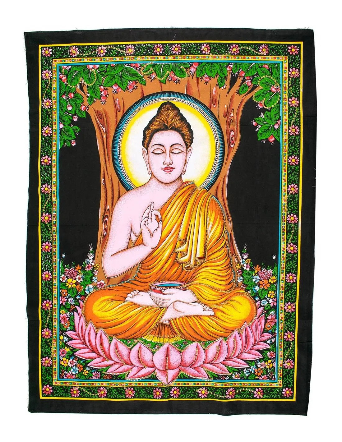 Un homenaje textil a la espiritualidad y la tradición hindú. El tapiz Dioses de 40x58 cm está elaborado con tela estampada y adornado con vibrantes colores y lentejuelas que aportan luz y profundidad. Sobre un fondo negro destacan figuras sagradas como Ganesha, Buda, Shiva o Lakshmi, convirtiendo cada pieza en una obra única cargada de simbolismo. Ideal para colgar en cualquier espacio y crear un ambiente con energía positiva y estilo bohemio.
Características:
Talla: 40 x 58 cm
Origen: India
Técnica: Estam