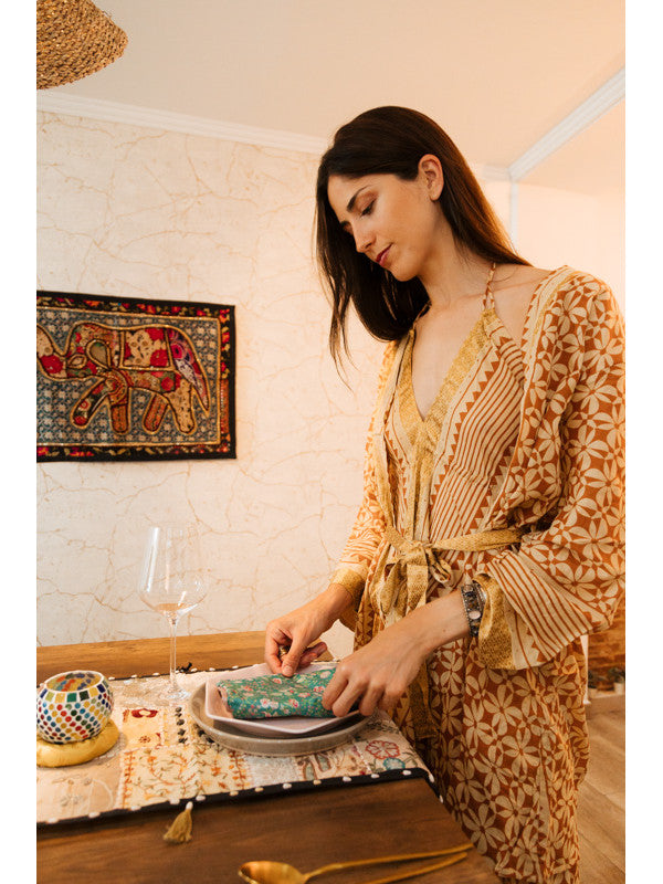 Tapiz bordado patchwork elefante 90x60 cm,ENVÍO GRATIS SIN PEDIDO MÍNIMO.