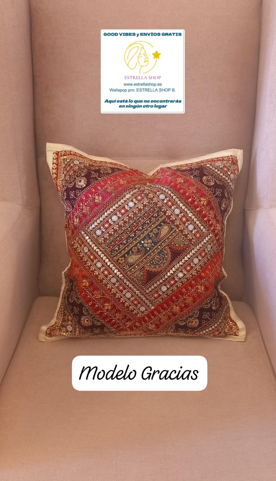 PIEZAS QUE BRILLAN CON LUZ PROPIA COMO COJÍN O ZAFÚ BRILLANTE.40X40CM PARA AMBIENTES BOHEMIOS YMARAVILLOSOS.ENVÍO GRATIS SIN PEDIDO MÍNIMO.