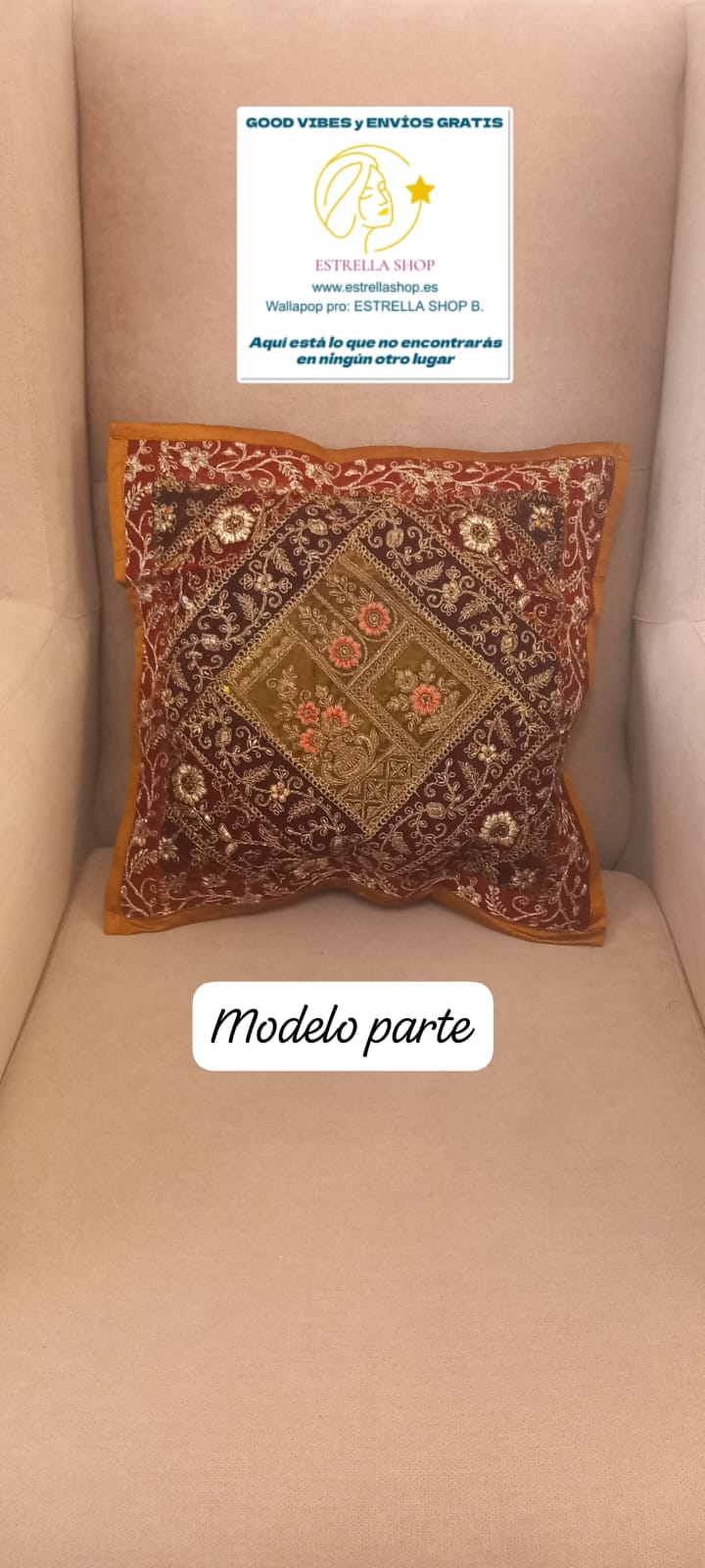 PIEZAS QUE BRILLAN CON LUZ PROPIA COMO COJÍN O ZAFÚ BRILLANTE.40X40CM PARA AMBIENTES BOHEMIOS YMARAVILLOSOS.ENVÍO GRATIS SIN PEDIDO MÍNIMO.