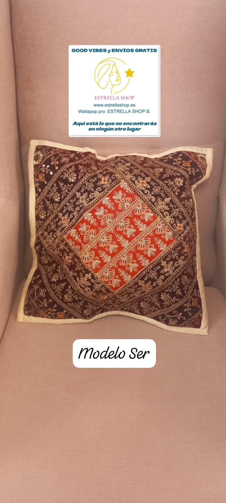 PIEZAS QUE BRILLAN CON LUZ PROPIA COMO COJÍN O ZAFÚ BRILLANTE.40X40CM PARA AMBIENTES BOHEMIOS YMARAVILLOSOS.ENVÍO GRATIS SIN PEDIDO MÍNIMO.