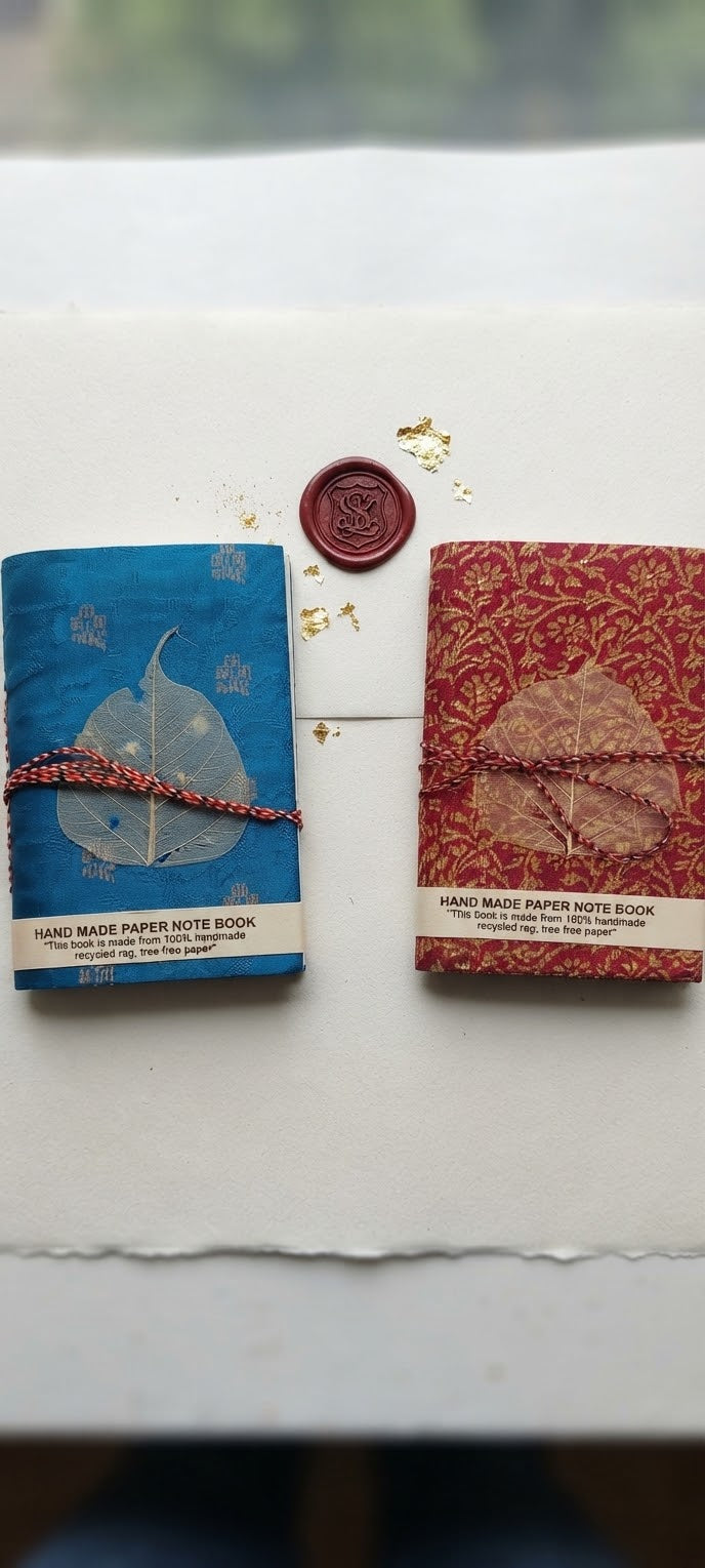 SET DE 2 LIBRETAS SEDA 10X15CM ACCESORIOS ARTESANAL CON ENCANTO ESPECIAL.