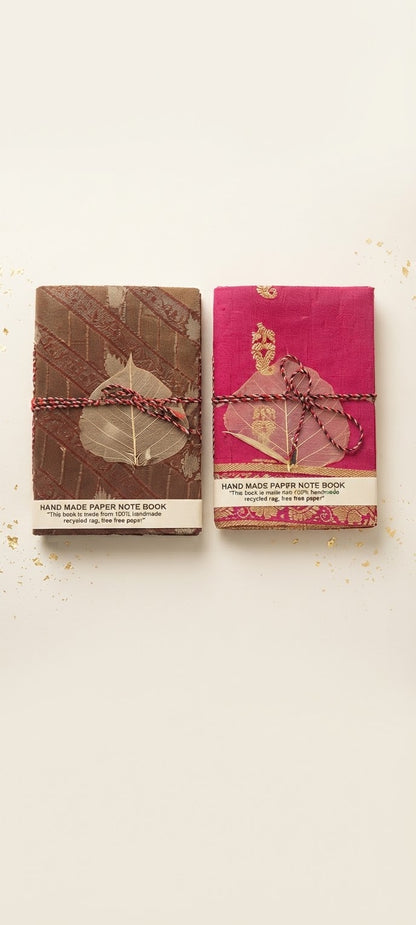 SET DE 2 LIBRETAS SEDA 10X15CM ACCESORIOS ARTESANAL CON ENCANTO ESPECIAL.