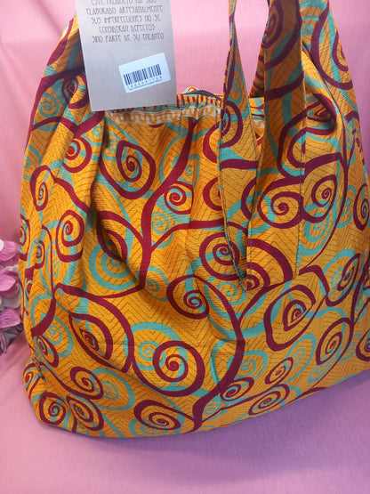Bolso india de escapada, fin de semana,playa,montaña, gimansio...Con cremallera.Envío Gratis.Modelo Espirales.