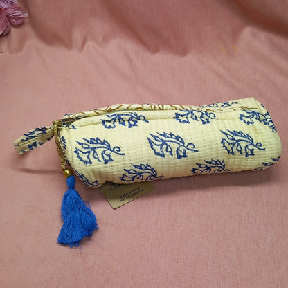 Neceser acolchado algodón tonos beig india,envío gratis