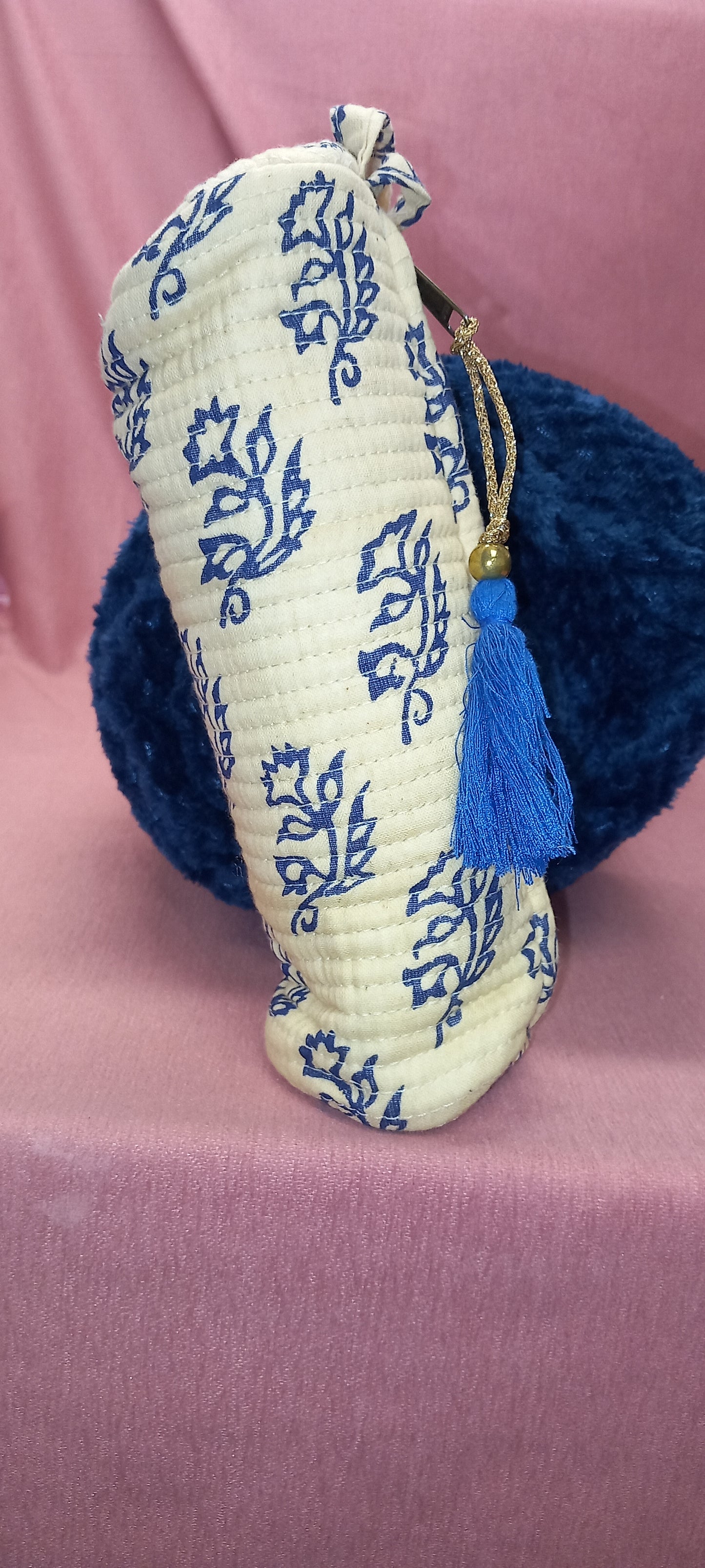 Neceser acolchado algodón tonos beig india,envío gratis