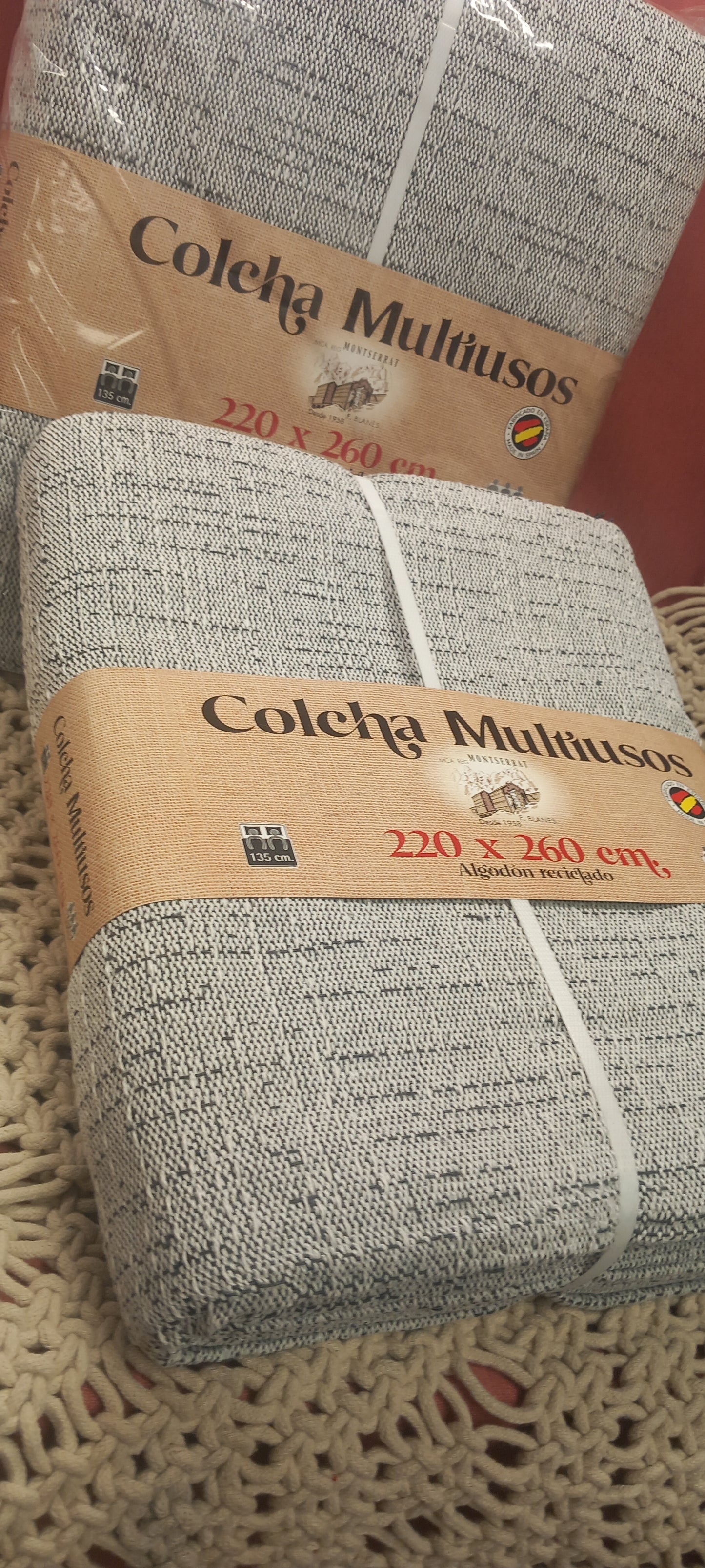 JARAPA MANTA RÚSTICA MULTIUSOS DE ALGODÓN RECICLADO. 80%ALGODÓN,ENVÍO GRATIS SIN PEDIDO MÍNIMO.