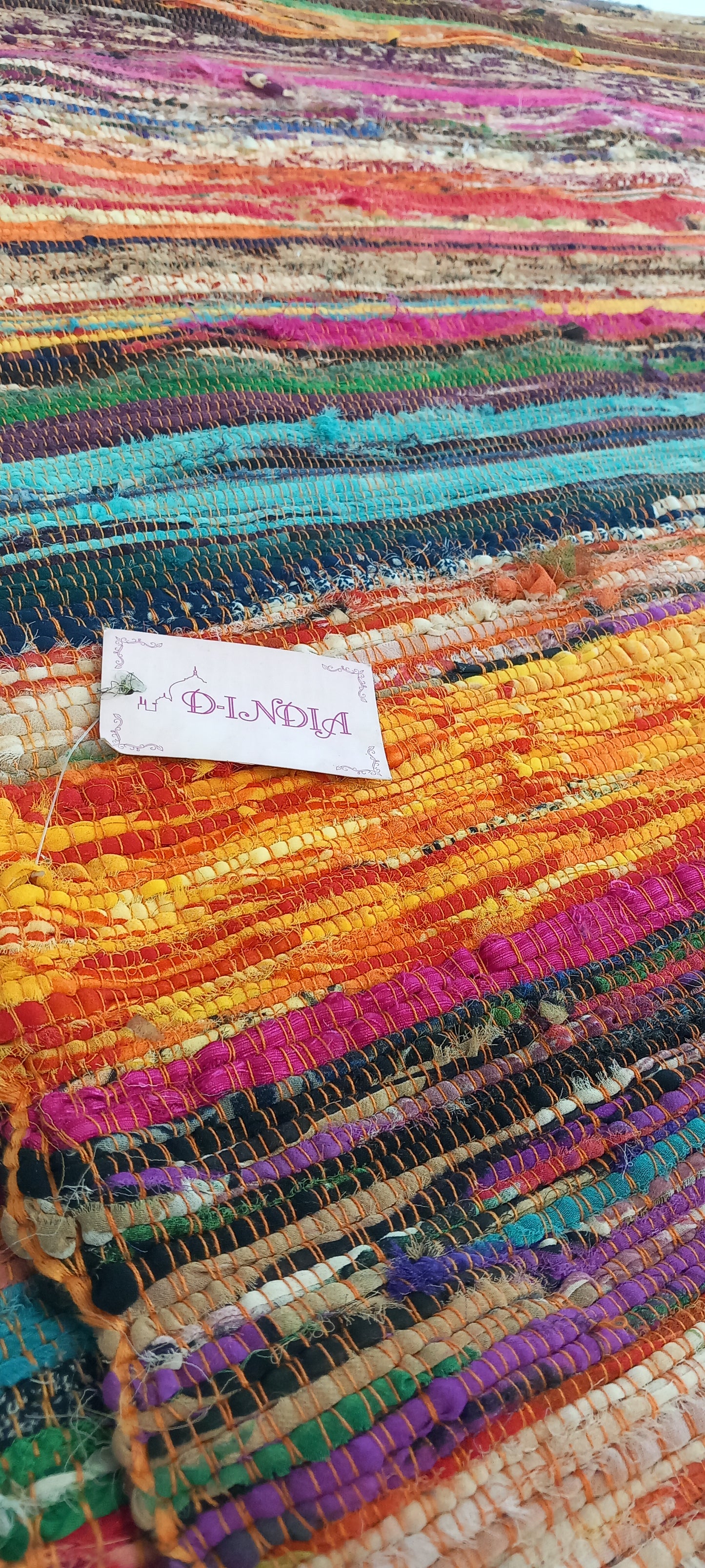 JARAPA MULTICOLOR FLECO NARANJA EXPLOSIÓN DE COLOR TEXTURA Y TRADICIÓN,ELABORADA ARTESANALEMENTE EN INDIA. ENVÍO GRATIS SIN PEDIDO MÍNIMO.