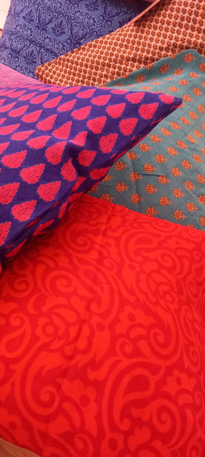 FUNDA DE COJÍN SAREE 40X40 ARTESANALEMENTE HECHA EN INDIA.ENVÍO GRATIS SIN PEDIDO MÍNIMO.