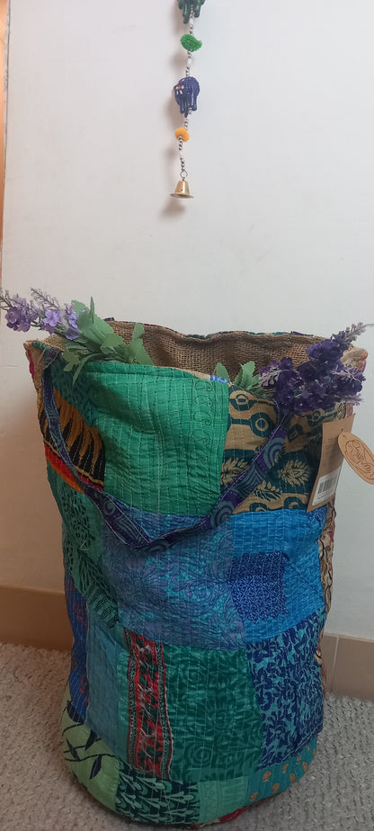 CESTO MAGiCOS al ser MULTIUSOS PATCHORK CON YUTE,MULTIFUNCIONAL CON ESTAMPADOS ÚNICOS,ENVÍO GRATIS SIN PEDIDO MÍNIMO.