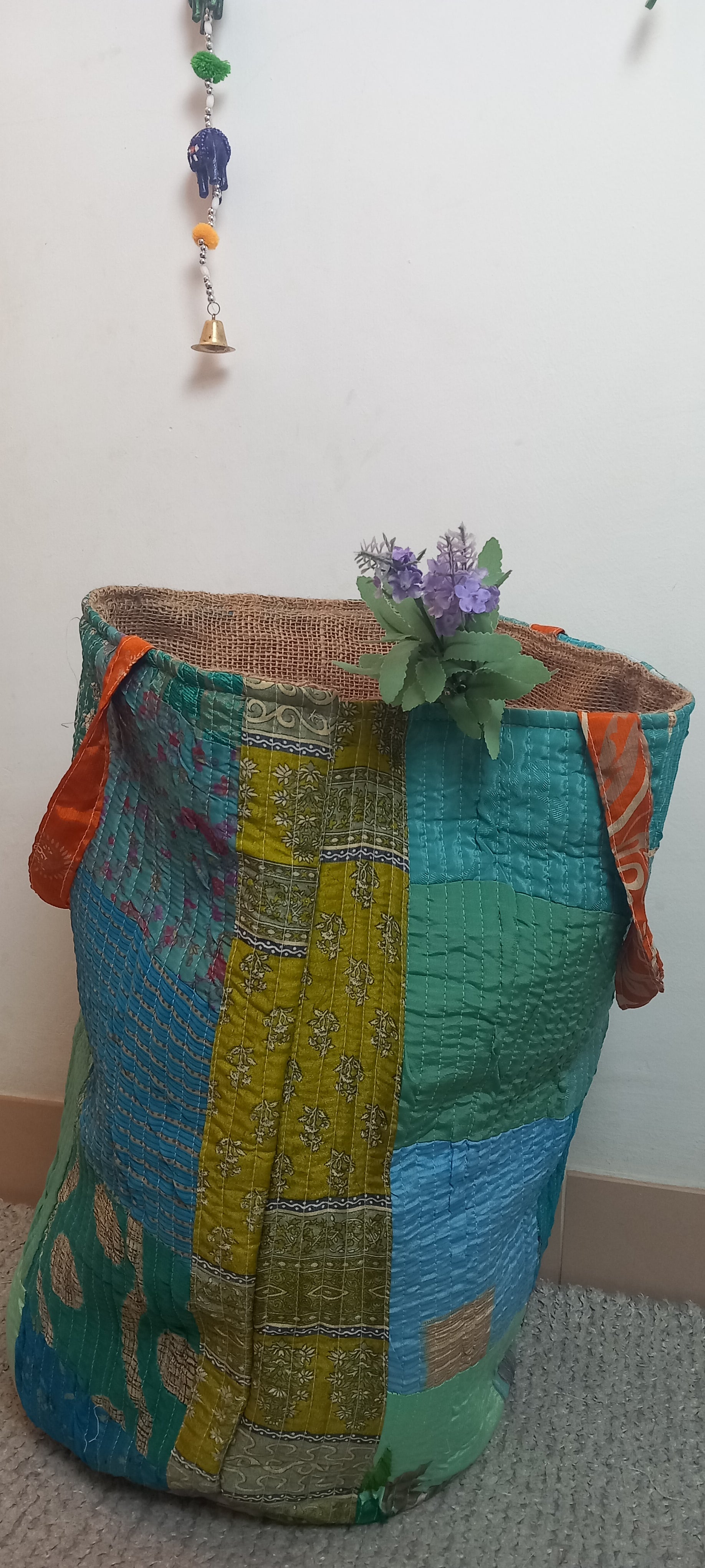 CESTO MULTIUSOS PATCHORK CON YUTE,MULTIFUNCIONAL CON ESTAMPADOS ÚNICOS,ENVÍO GRATIS SIN PEDIDO MÍNIMO.