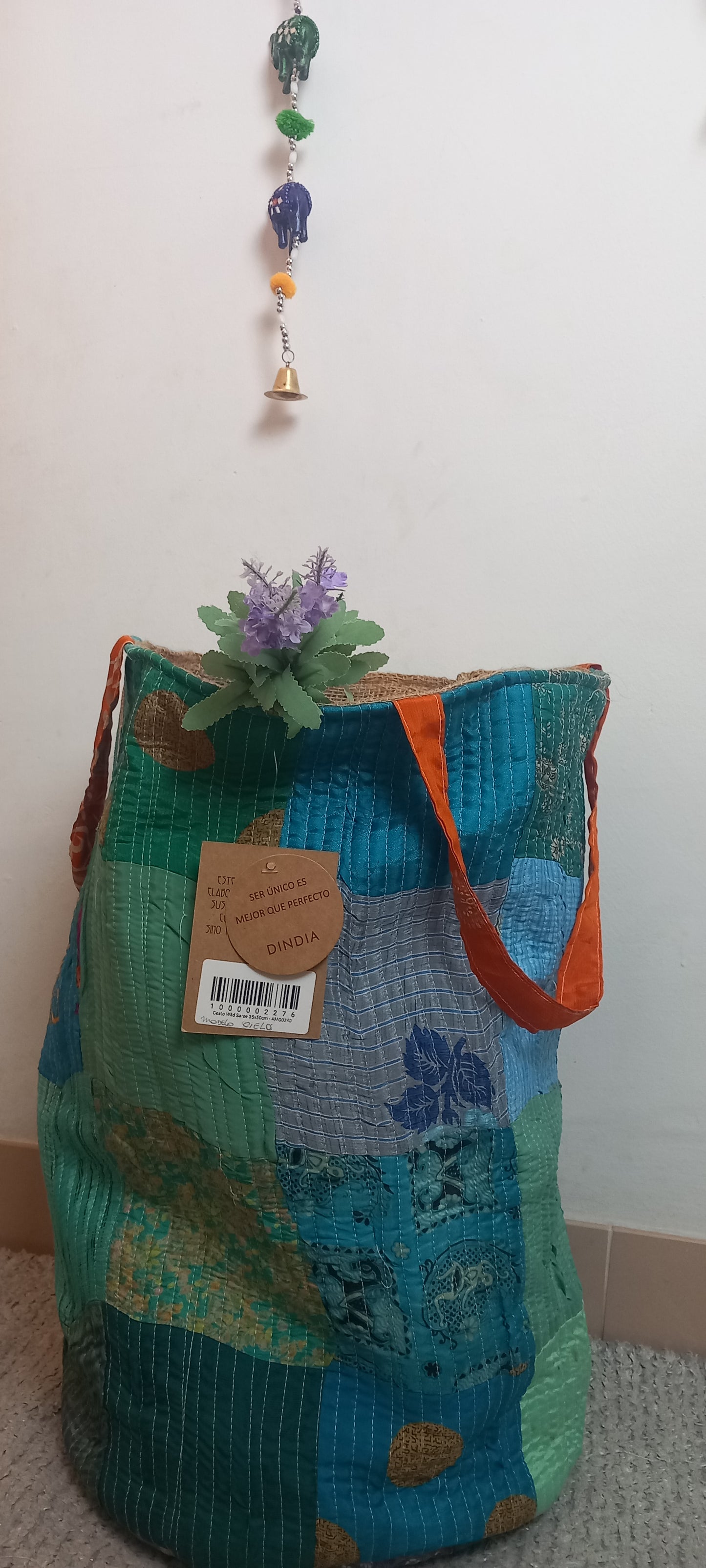 CESTO MULTIUSOS PATCHORK CON YUTE,MULTIFUNCIONAL CON ESTAMPADOS ÚNICOS,ENVÍO GRATIS SIN PEDIDO MÍNIMO.