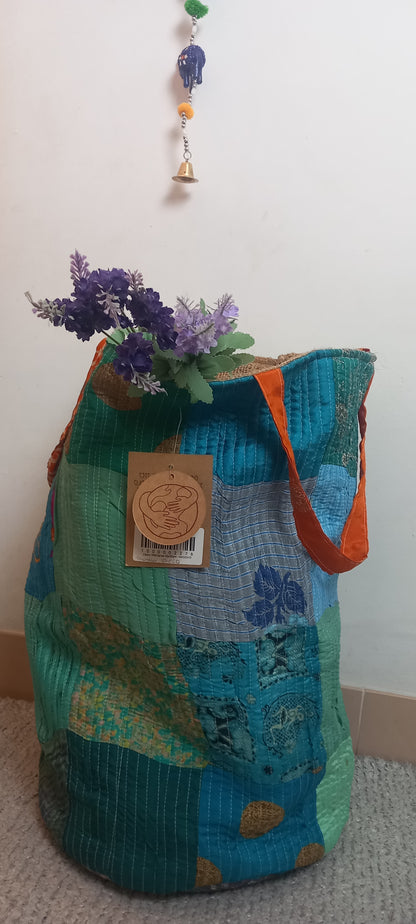 CESTO MULTIUSOS PATCHORK CON YUTE,MULTIFUNCIONAL CON ESTAMPADOS ÚNICOS,ENVÍO GRATIS SIN PEDIDO MÍNIMO.