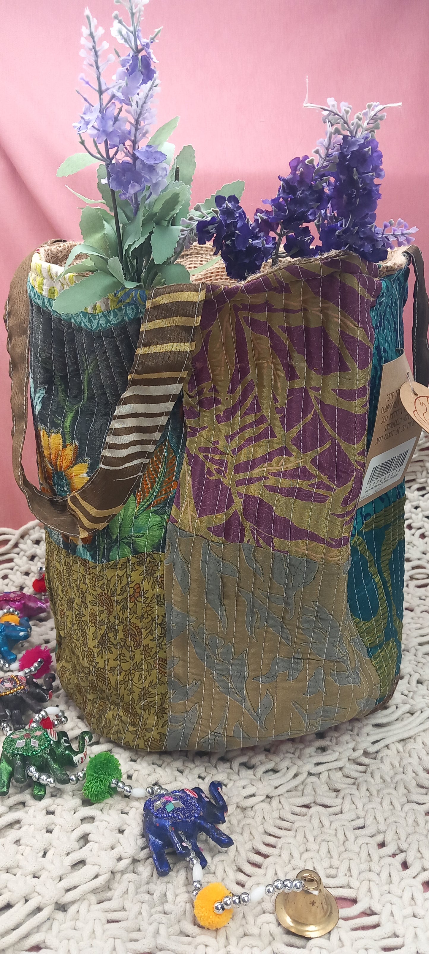 CESTO MULTIUSOS PIEZA ARTESANAL ÚNICA INDIA,ENVÍO GRATIS SIN PEDIDO MÍNIMO MODELO DELHI.