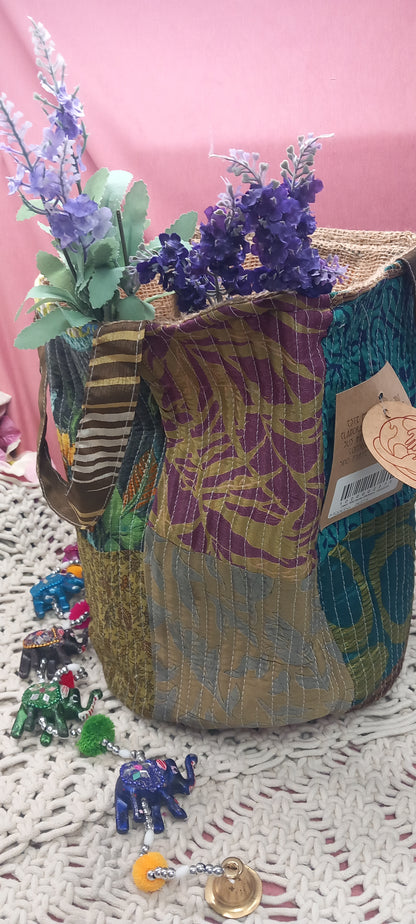 CESTO MULTIUSOS PIEZA ARTESANAL ÚNICA INDIA,ENVÍO GRATIS SIN PEDIDO MÍNIMO MODELO DELHI.