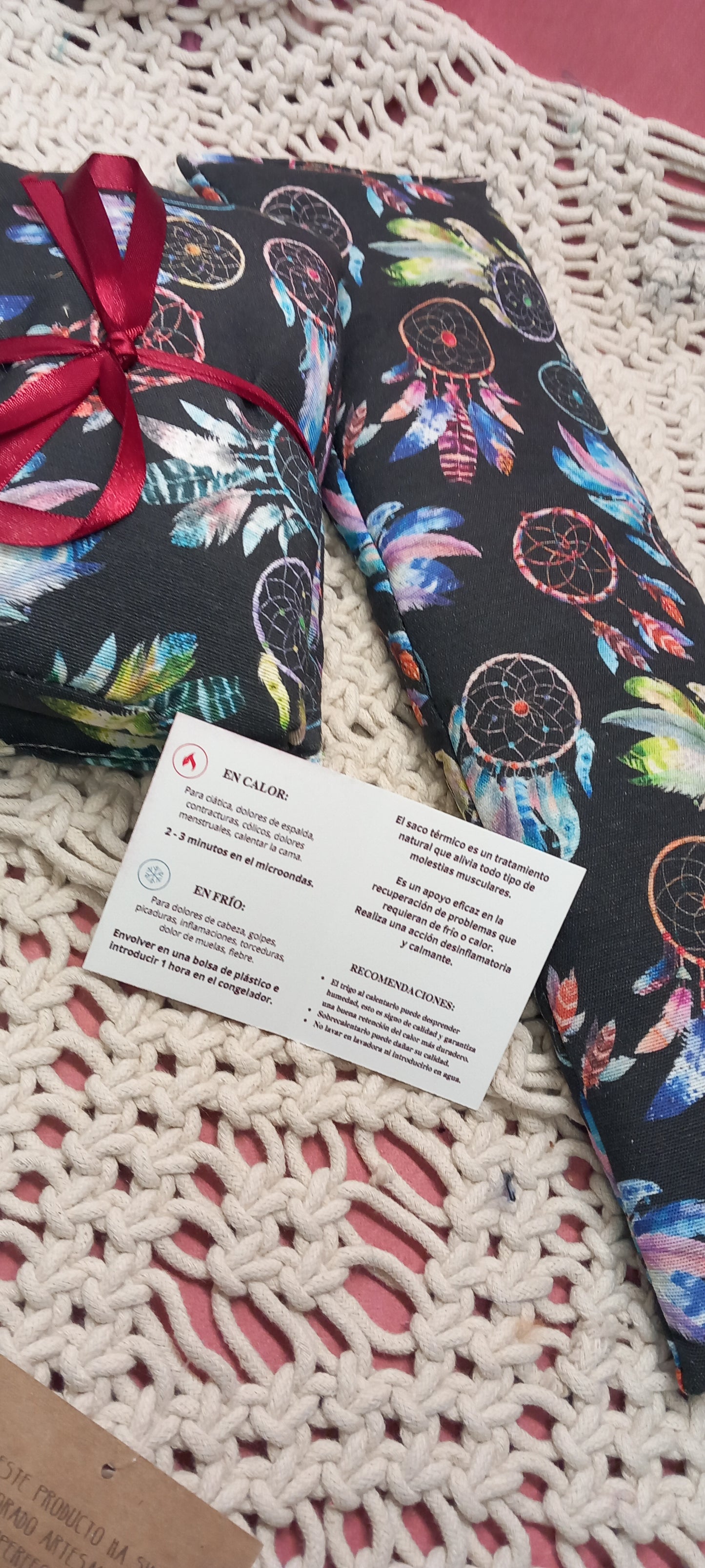 Saco térmico y terapeútico con estampado atrapasueños muy bonito.Precio sin competencia.Envío Gratis.