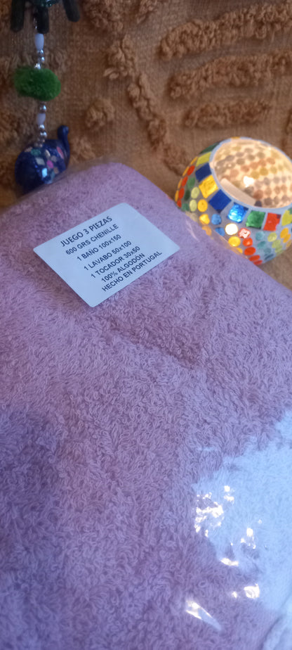 JUEGO DE TOALLAS 3PIEZAS 600GRAMOS ALGODÓN PURO 100% ENVÍO GRATIS SIN PEDIDO MÍNIMO.