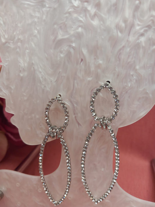 Romantic Silver Glitter Earrings