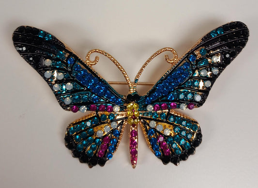 Deep Blue Butterfly Brooch