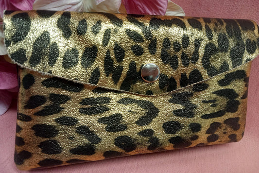 Animal print leather wallet and purse