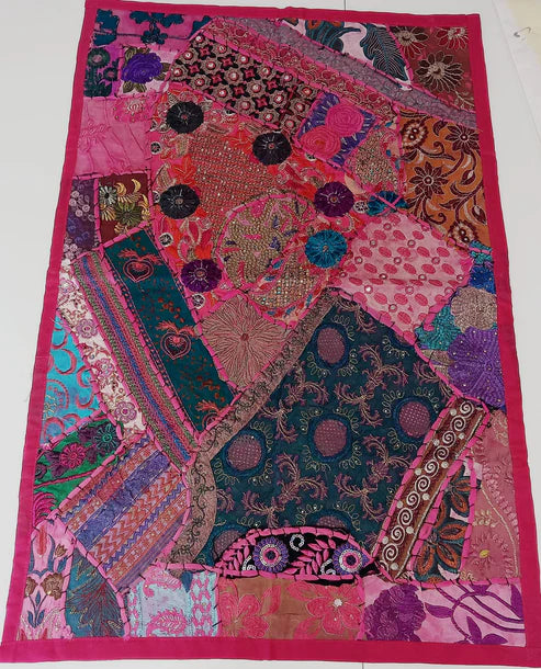 TAPIZ PATCHWORK 60X90CM ARTESANALMENTE BORADO EN INDIA.ENVÍO GRATIS SIN PEDIDO MÍNIMO.
