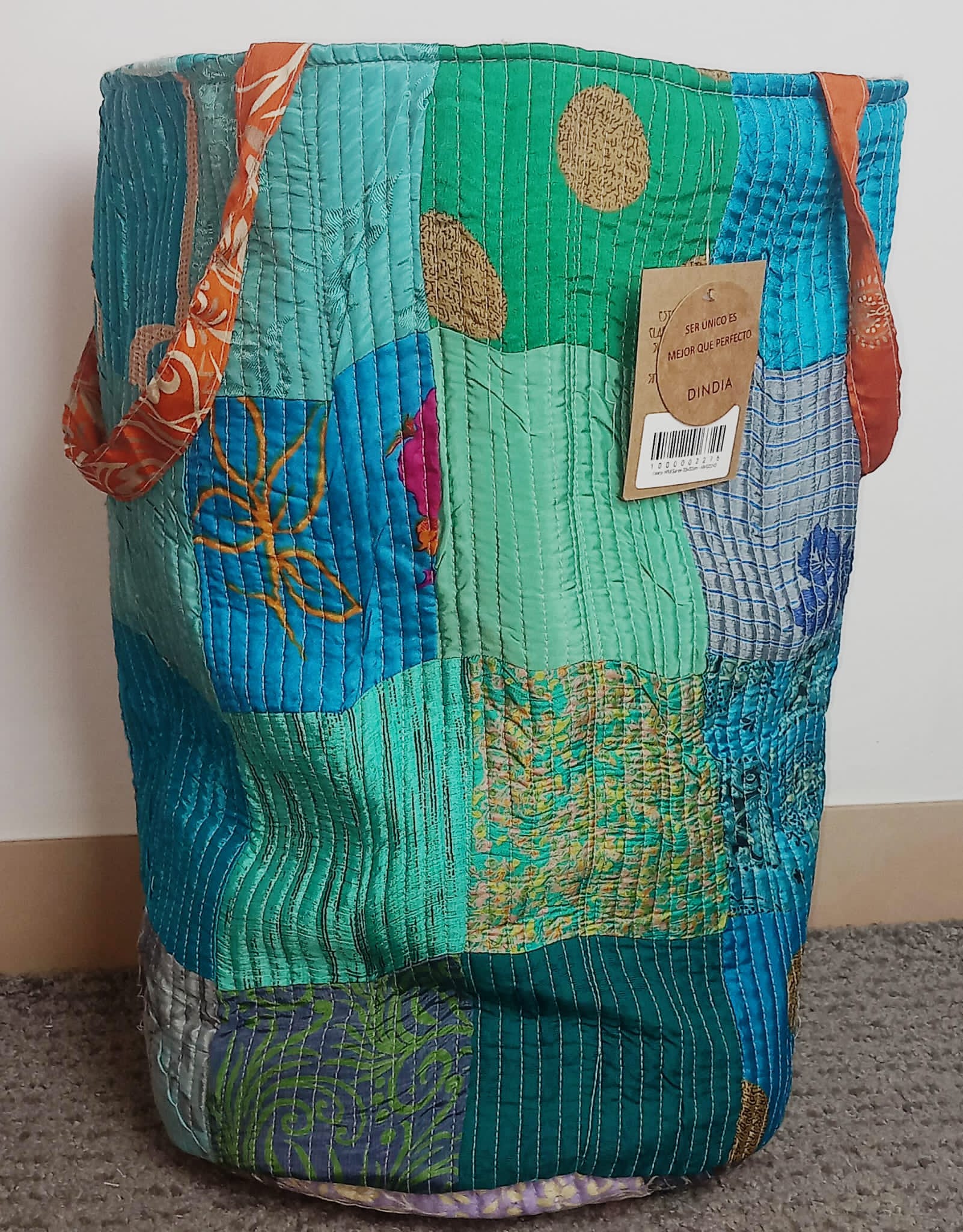 CESTO MULTIUSOS PATCHORK CON YUTE,MULTIFUNCIONAL CON ESTAMPADOS ÚNICOS,ENVÍO GRATIS SIN PEDIDO MÍNIMO.