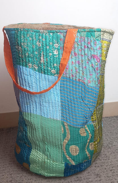 CESTO MULTIUSOS PATCHORK CON YUTE,MULTIFUNCIONAL CON ESTAMPADOS ÚNICOS,ENVÍO GRATIS SIN PEDIDO MÍNIMO.
