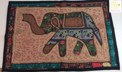 Tapiz bordado patchwork elefante 90x60 cm,ENVÍO GRATIS SIN PEDIDO MÍNIMO.