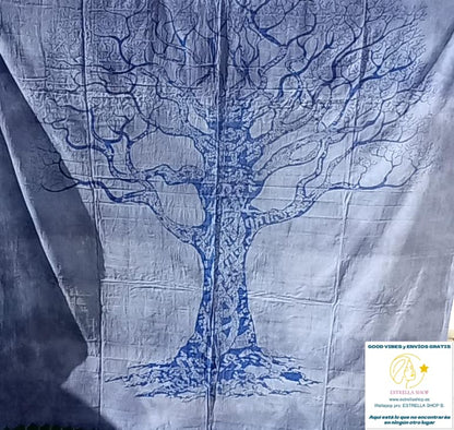 MULTIUSO PLAID CUBRE Árbol de la vida.ARTESANÍA INDIA 210X240CM ENVÍO GRATIS SIN PEDIDO MÍNIMO.