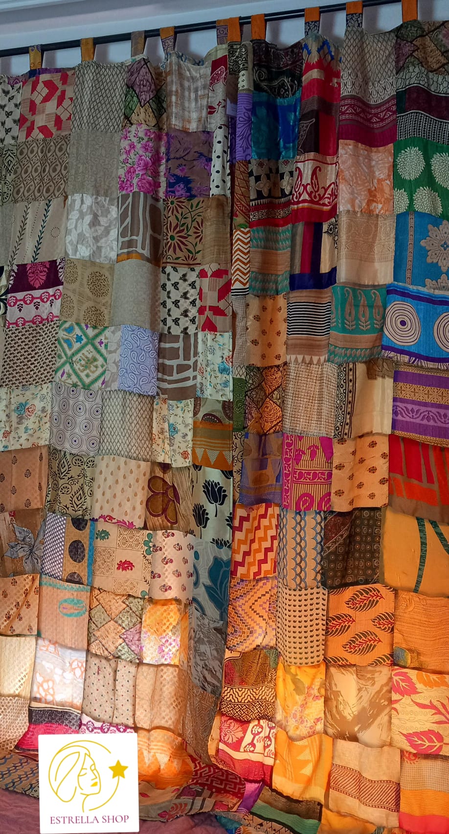 SET A JUEGO DE 2 CORTINAS REVESIBLES PATCHWORK Y SON MÁGICAS PORQUE LLEVAN DOBLE CARA,ENVÍO GRATIS.