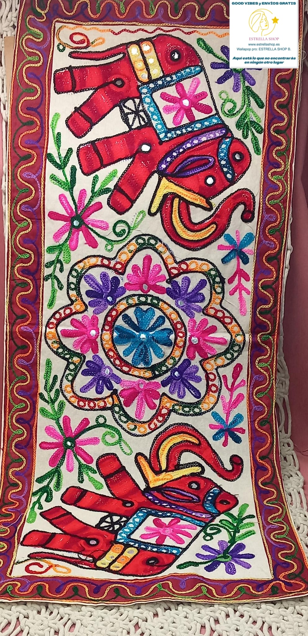 CAMINO DE MESA GORA 35X90 PORQUE SOMOS REFERENTES EN ARTESANÍA ESPECIAL.ENVÍO GRATIS SIN PEDIDO MÍNIMO.