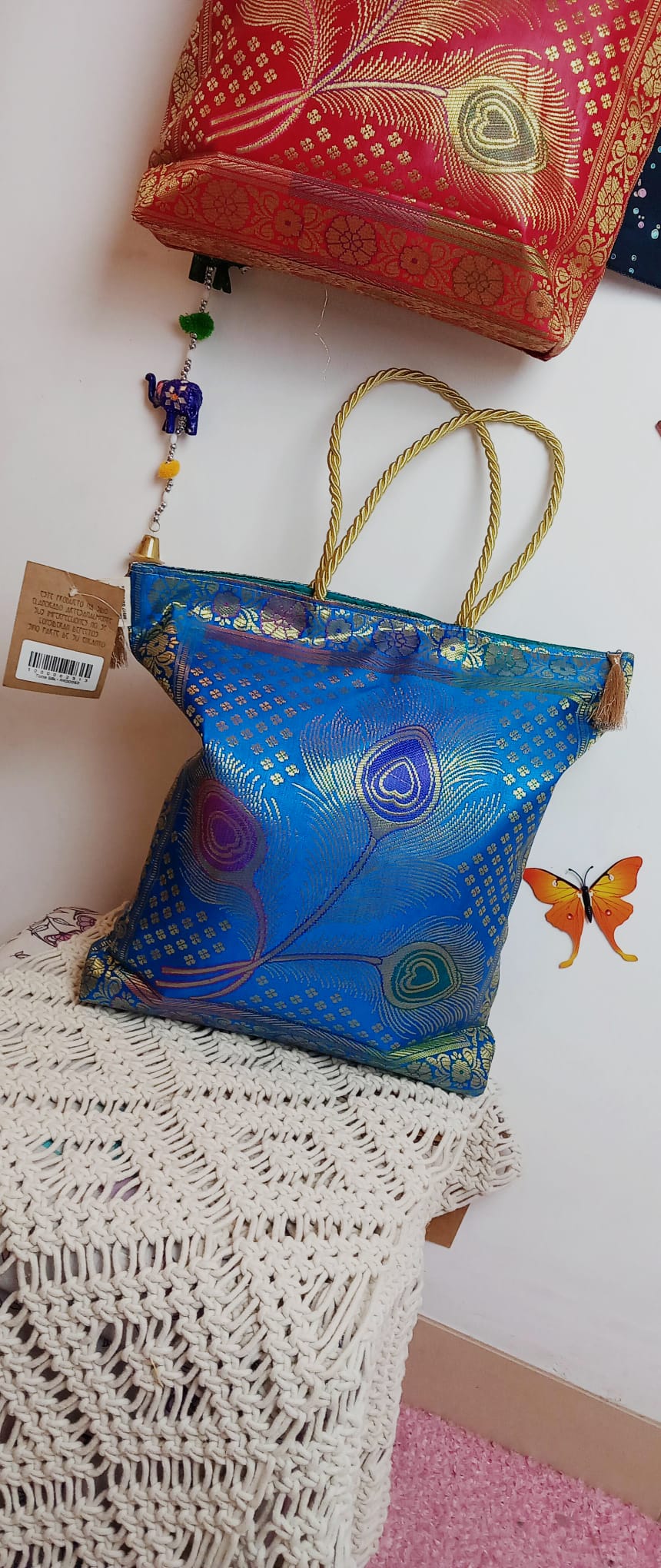Tote seda saree de primera calidad,artesanía India,envío gratis sin pedido mínimo y precio sin competencia.
