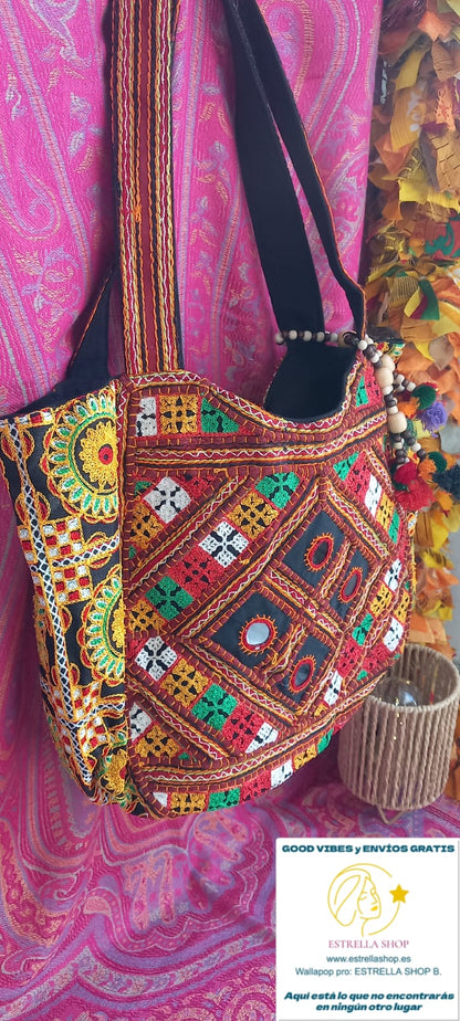 BOLSO BORDADO CON ESPEJITOS Y ABALORIOS BANGALORE.ENVÍO GRATIS SIN PEDIDO MÍNIMO.