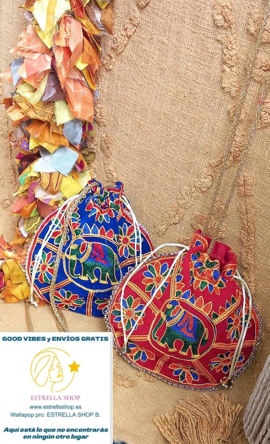 BOLSO BOMBONERA ART ELEFANTE BOLSO DE MANO BORDADO CON CIERRE DE CORDÓN.ENVÍO GRATIS SIN PEDIDO MÍNIMO.