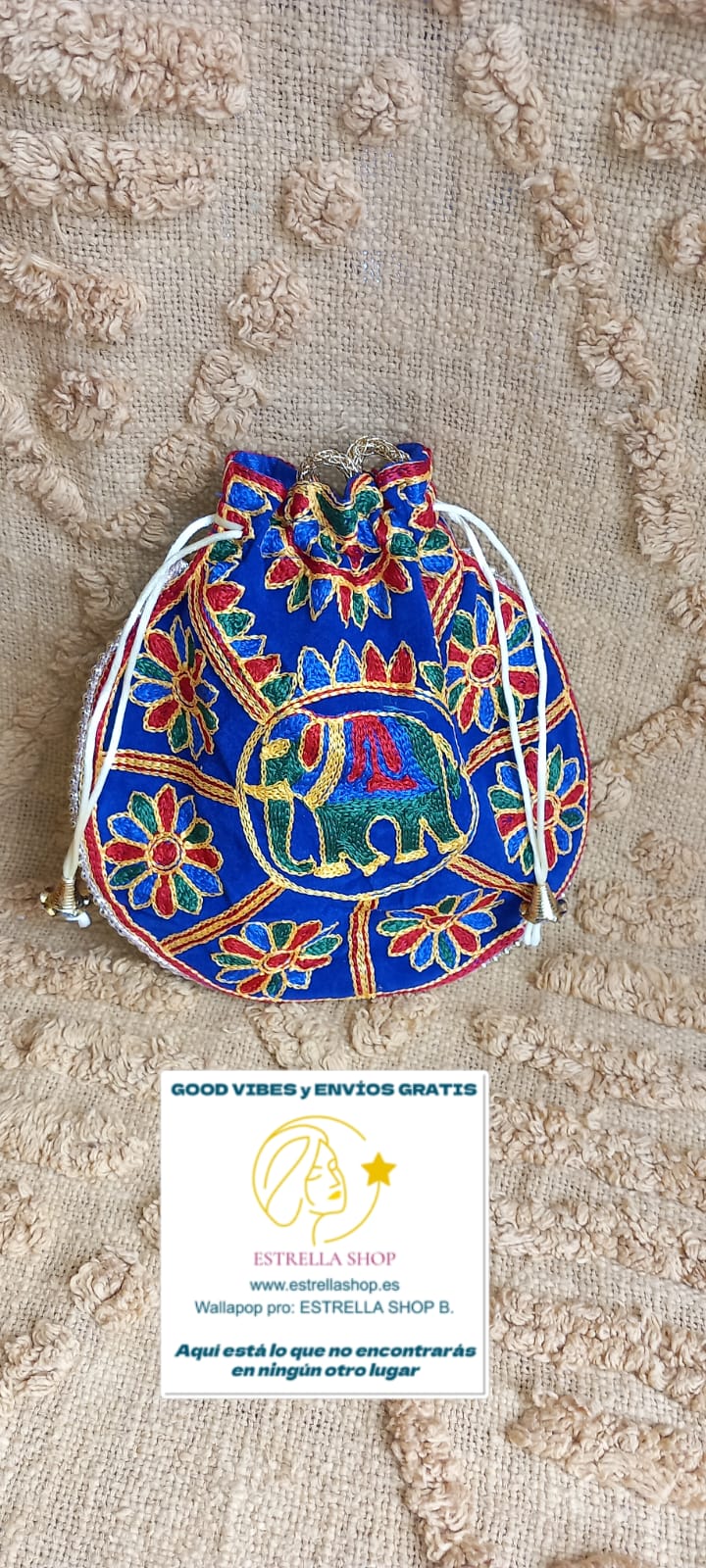 BOLSO BOMBONERA ART ELEFANTE BOLSO DE MANO BORDADO CON CIERRE DE CORDÓN.ENVÍO GRATIS SIN PEDIDO MÍNIMO.