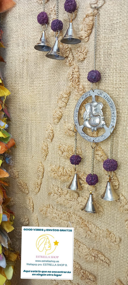 COLGADOR RUDRASKHAS Y ESPIRITUALIDAD CON CAMPANITAS PIEZA VIBRANTE IMPRESNCINDIBLE EN TUS AMBIENTES CON ALMA Y DISTINCIÓN.ENVÍO GRATIS SIN PEDIDO MÍNIMO.