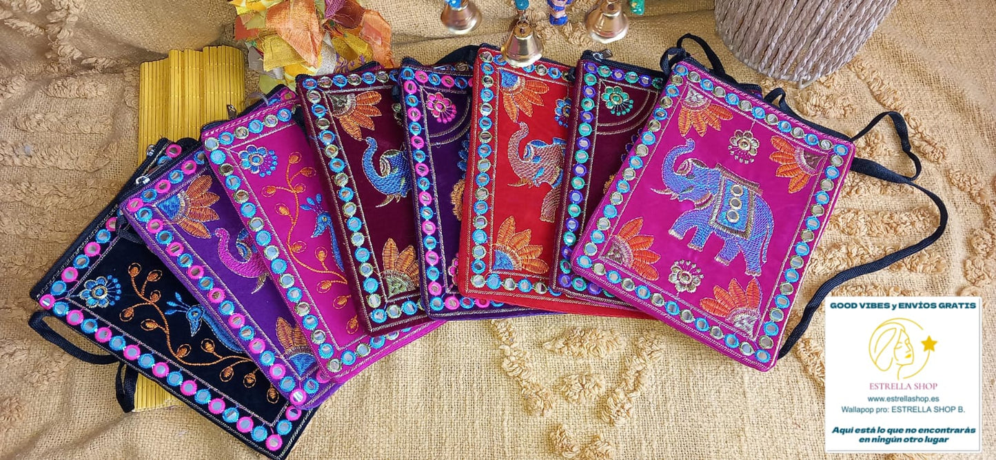 BOLSOS CLUTCH VELVET ACCESORIO ÚNICO Y ARTESANAL,UNA JOYA TEXTIL CON ENVÍO GRATIS SIN PEDIDO MÍNIMO.