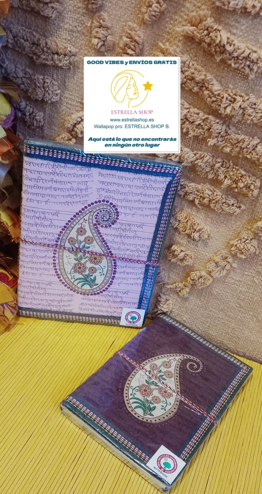 CUADERNO CACHEMIRA INDIA MAGIC PRINT.12X18CM o 15x20cm.FUSIONA TRADICIÓN Y FUNCIONALIDAD.ENVÍO GRATIS SIN PEDIDO MÍNMO.