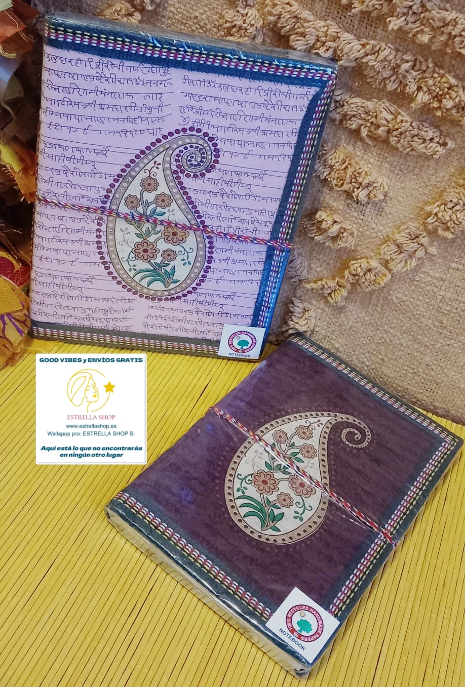 CUADERNO CACHEMIRA INDIA MAGIC PRINT.12X18CM o 15x20cm.FUSIONA TRADICIÓN Y FUNCIONALIDAD.ENVÍO GRATIS SIN PEDIDO MÍNMO.