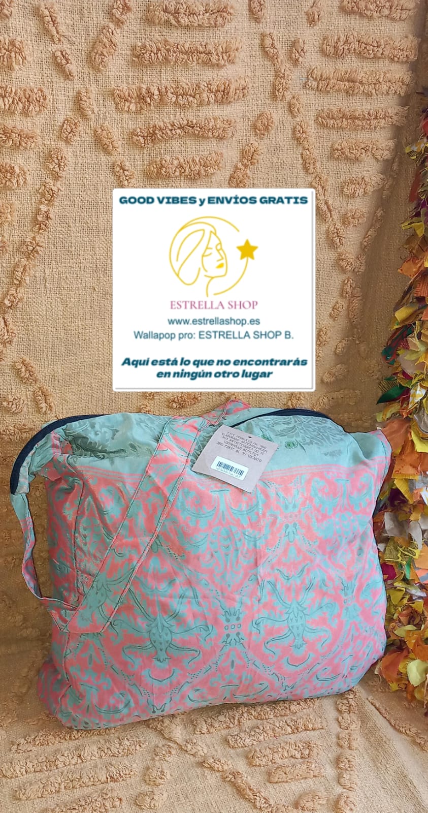 BOLSO SEDA CON CREMALLERA,AUTÉNTICA ARTESANÍA INDIA CON MÁGICOS COLORES.ENVÍO GRATIS SIN PEDIDO MÍNIMO.